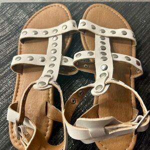 Abound (Nordstrom) White Leather Studded Sandals